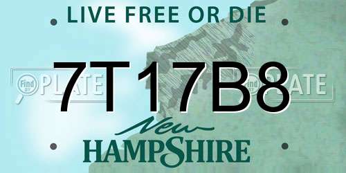 7T17B8 New Hampshire License Plate