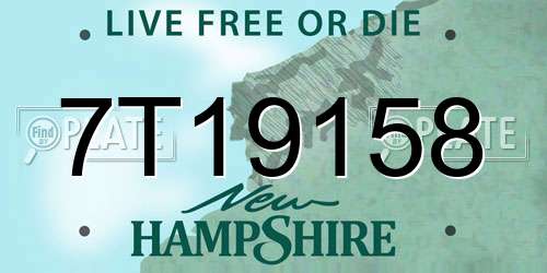 7T19158 New Hampshire License Plate