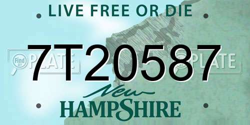 7T20587 New Hampshire License Plate