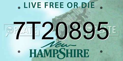7T20895 New Hampshire License Plate