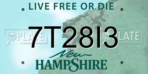 7T28I3 New Hampshire License Plate