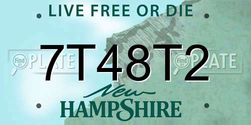 7T48T2 New Hampshire License Plate