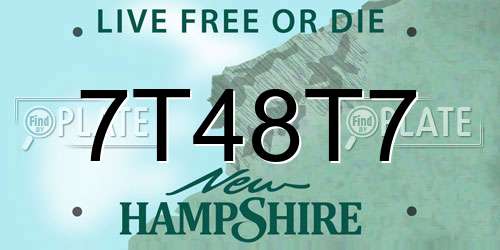 7T48T7 New Hampshire License Plate