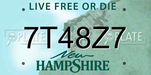 7T48Z7 New Hampshire License Plate