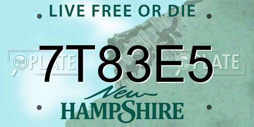 7T83E5 New Hampshire License Plate