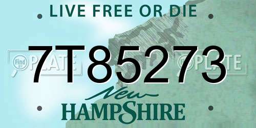 7T85273 New Hampshire License Plate