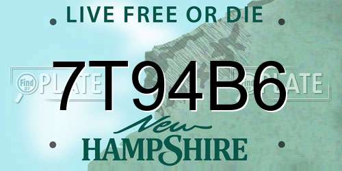 7T94B6 New Hampshire License Plate