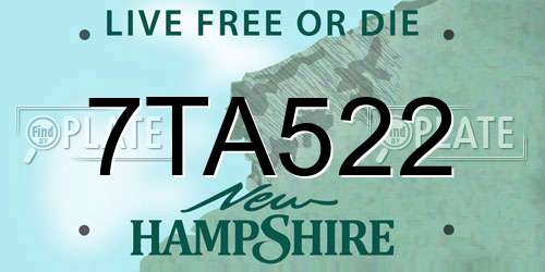 7TA522 New Hampshire License Plate