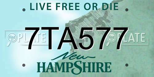 7TA577 New Hampshire License Plate