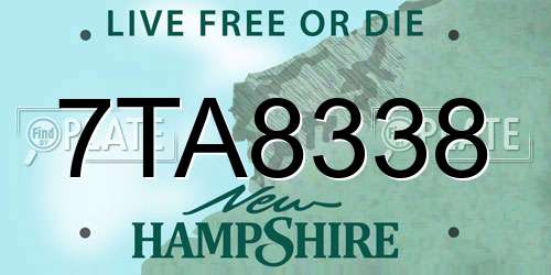 7TA8338 New Hampshire License Plate