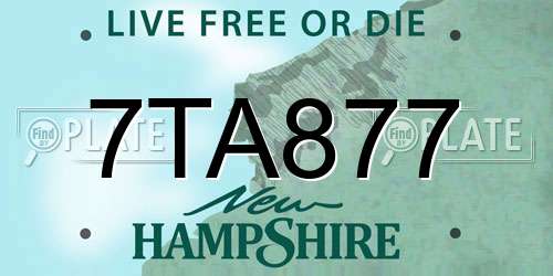 7TA877 New Hampshire License Plate