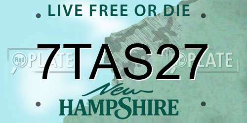 7TAS27 New Hampshire License Plate