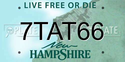 7TAT66 New Hampshire License Plate