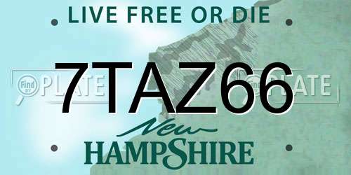 7TAZ66 New Hampshire License Plate