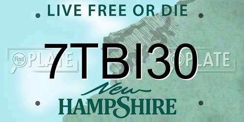 7TBI30 New Hampshire License Plate