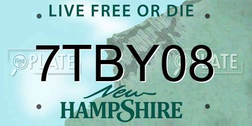 7TBY08 New Hampshire License Plate