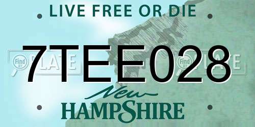7TEE028 New Hampshire License Plate
