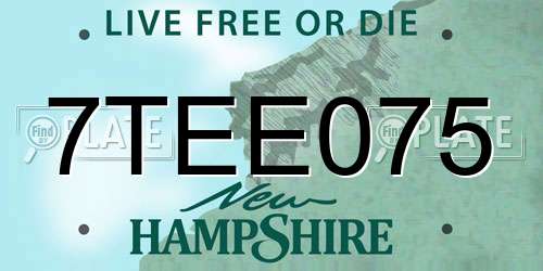 7TEE075 New Hampshire License Plate