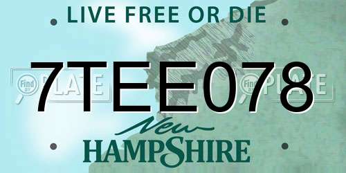 7TEE078 New Hampshire License Plate