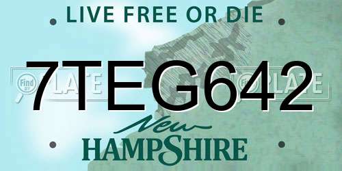 7TEG642 New Hampshire License Plate