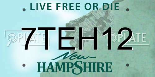 7TEH12 New Hampshire License Plate