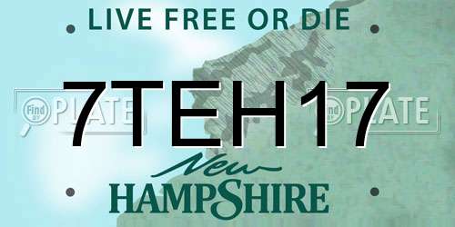7TEH17 New Hampshire License Plate