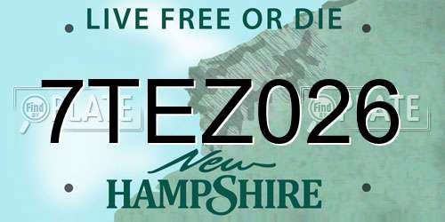 7TEZ026 New Hampshire License Plate
