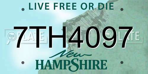 7TH4097 New Hampshire License Plate