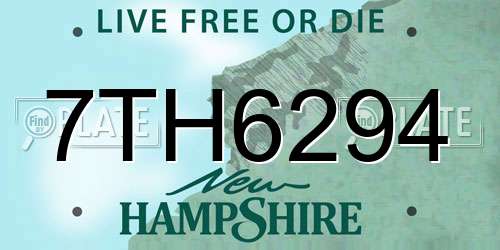 7TH6294 New Hampshire License Plate