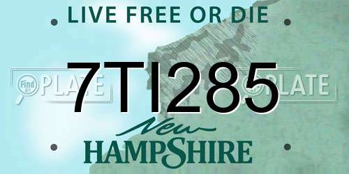 7TI285 New Hampshire License Plate