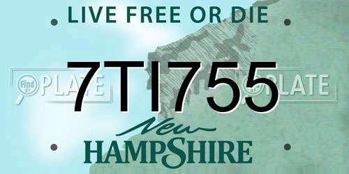 7TI755 New Hampshire License Plate