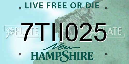 7TII025 New Hampshire License Plate