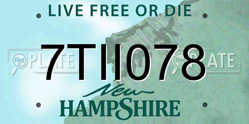 7TII078 New Hampshire License Plate
