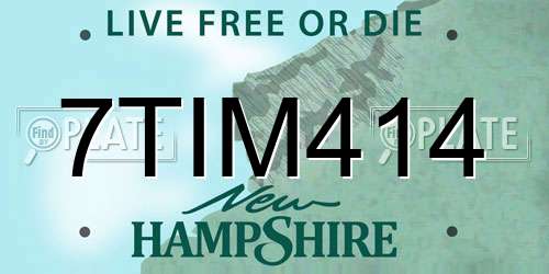 7TIM414 New Hampshire License Plate