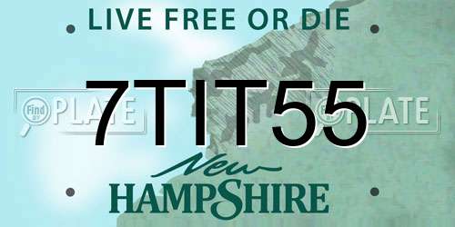7TIT55 New Hampshire License Plate