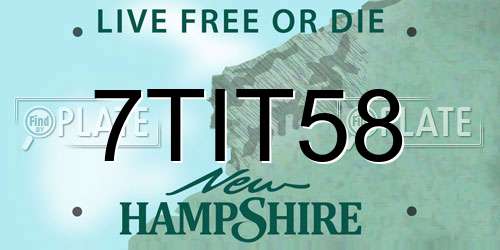 7TIT58 New Hampshire License Plate