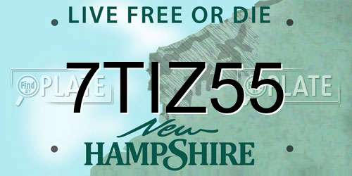 7TIZ55 New Hampshire License Plate