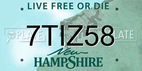 7TIZ58 New Hampshire License Plate
