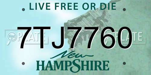 7TJ7760 New Hampshire License Plate