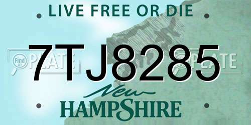 7TJ8285 New Hampshire License Plate