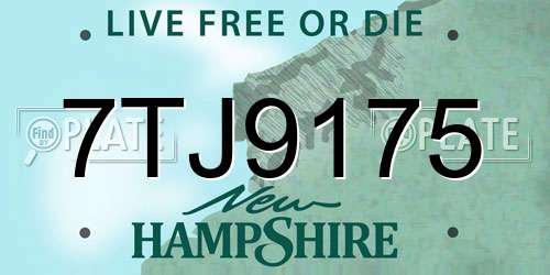 7TJ9175 New Hampshire License Plate