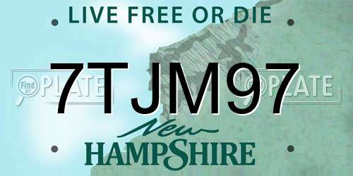 7TJM97 New Hampshire License Plate