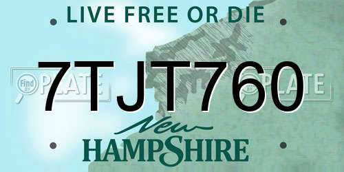 7TJT760 New Hampshire License Plate