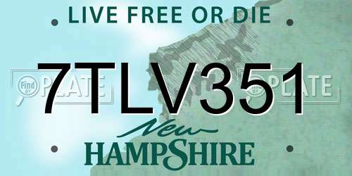 7TLV351 New Hampshire License Plate