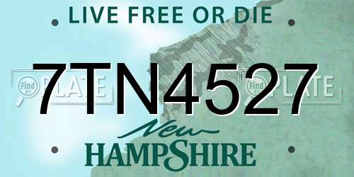 7TN4527 New Hampshire License Plate