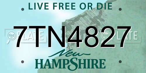 7TN4827 New Hampshire License Plate