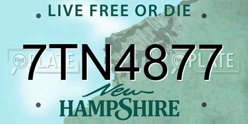7TN4877 New Hampshire License Plate