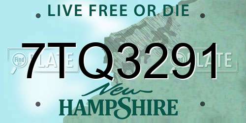 7TQ3291 New Hampshire License Plate