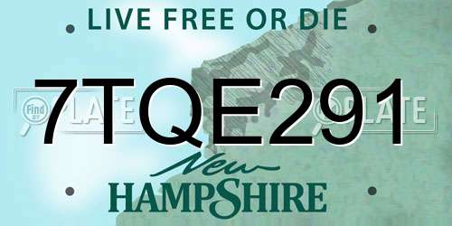 7TQE291 New Hampshire License Plate
