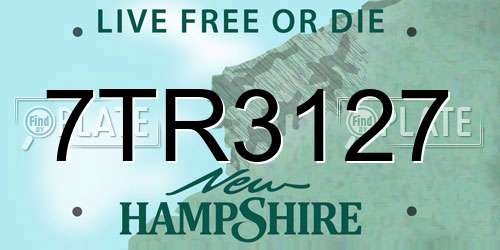 7TR3127 New Hampshire License Plate